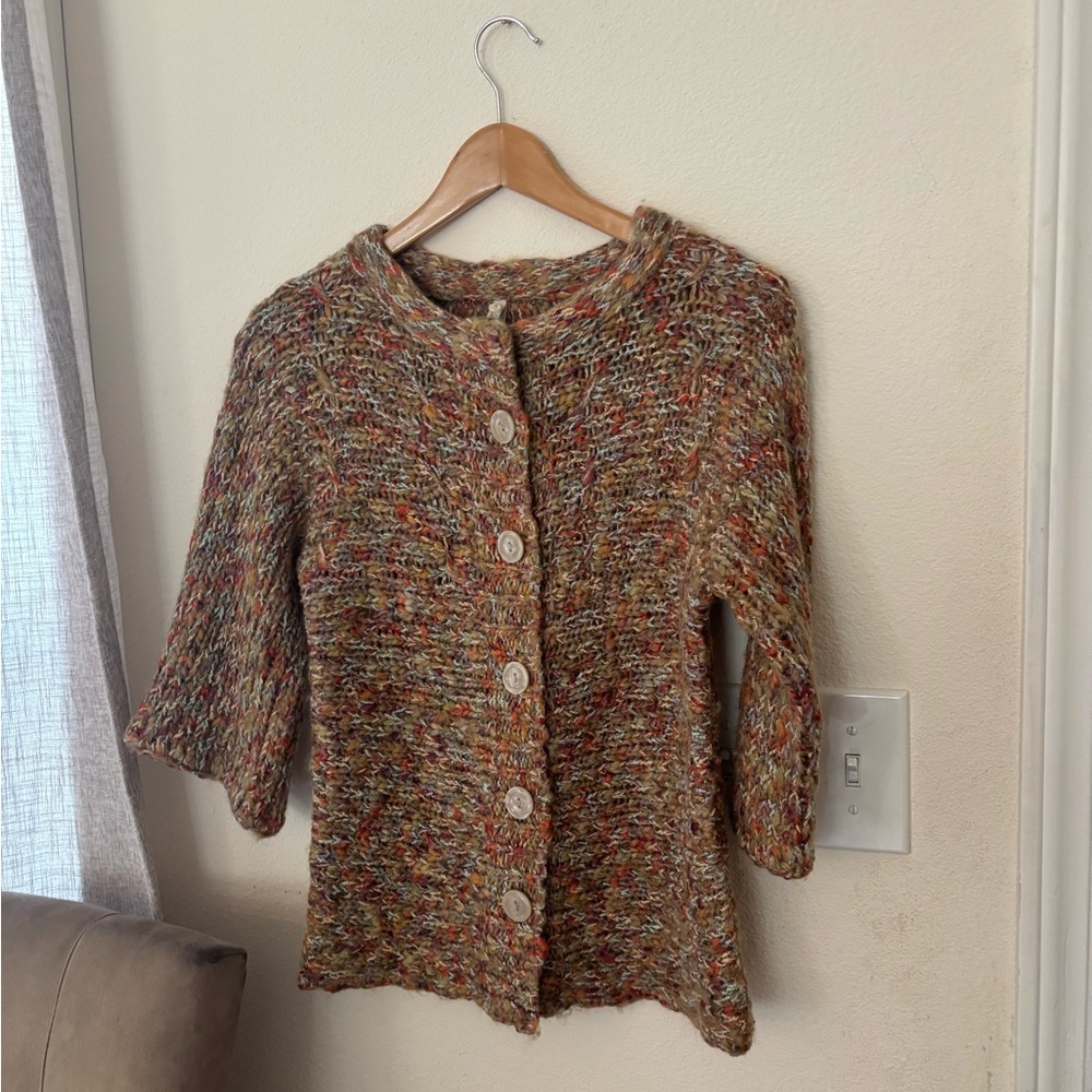 Brown Chunky Knit Cardigan Sweater
